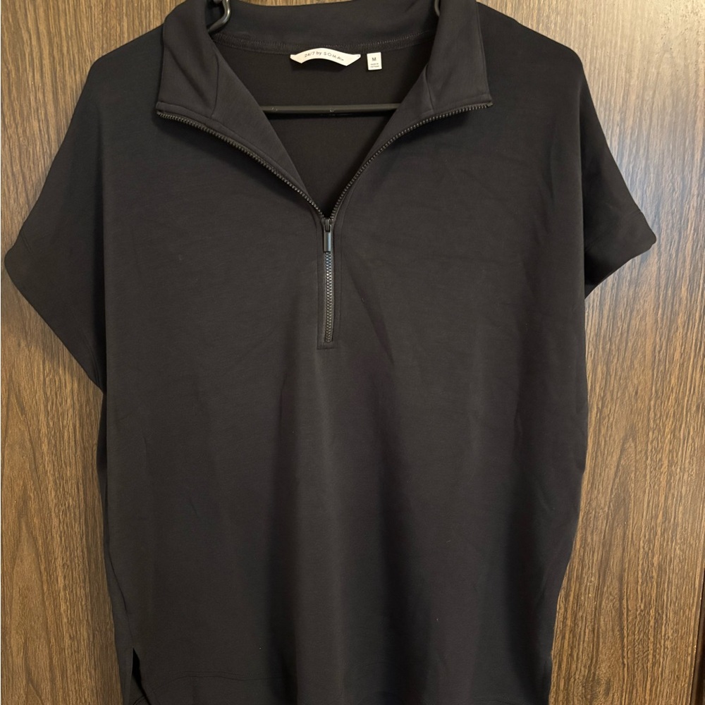 Soma Dark Charcoal Zip-Up Top